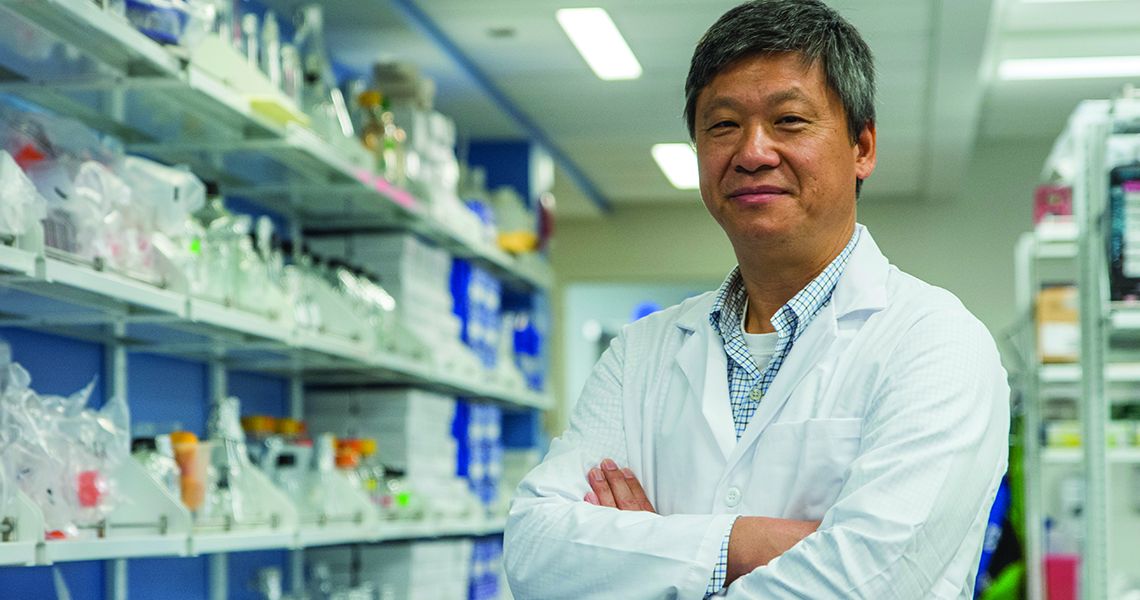 Dr. Seto in the lab